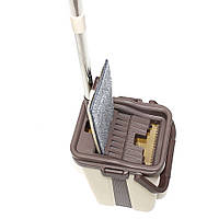 Плоская чудо швабра лентяйка микрофибра с ведром 10л с отжимом для мытья полов Scratch Cleaning Mop