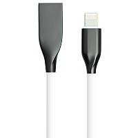 Кабель PowerPlant USB Lightning, 1 м, силікон, білий