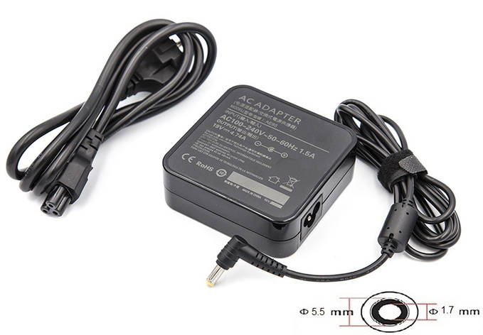 Блок живлення для ноутбуків PowerPlant ACER 220 V, 19 V 90 W 4.74 A (5.5*1.7) wall mount, фото 2