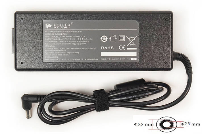 Блок живлення для ноутбуків PowerPlant ASUS 220 V, 19 V 120 W 6.32 A (5.5*2.5), фото 2