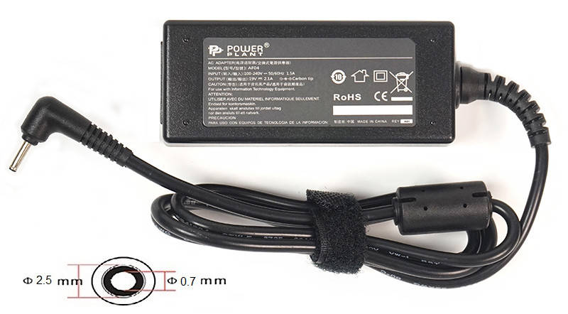 Блок живлення для ноутбуків PowerPlant ASUS 220 V, 19 V 40 W 2.1 A (2.5*0.7), фото 2