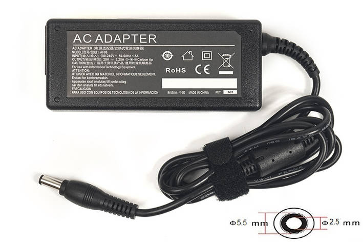 Блок живлення для ноутбуків PowerPlant IBM/LENOVO 220 V, 20 V 65 W 3.25 A (5.5*2.5), фото 2