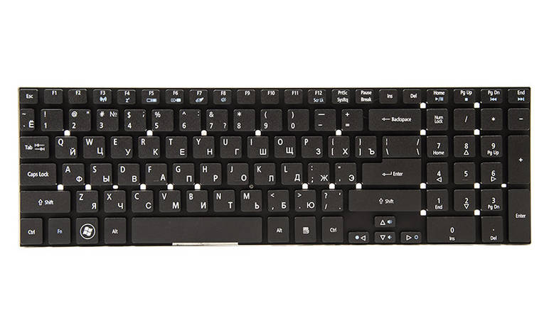 Клавіатура для ноутбука ACER Aspire E1-570G, E5-511 чорний, без фрейму, фото 2