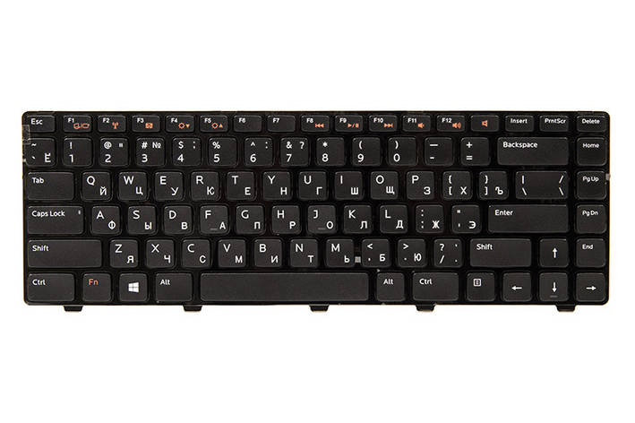Клавіатура для ноутбука DELL Inspiron N4110 чорний, чорний фрейм, фото 2