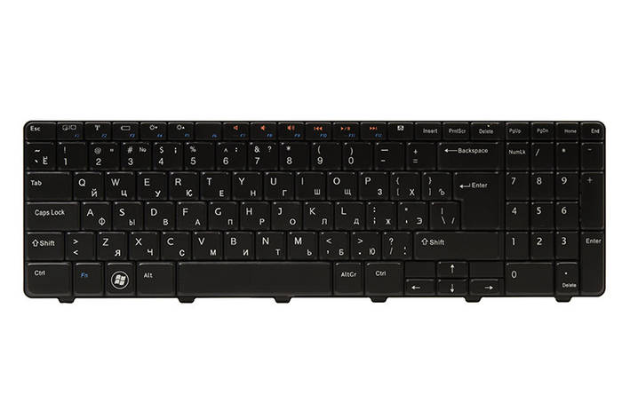 Клавіатура для ноутбука DELL Inspiron N5010 чорний, чорний фрейм (big Enter), фото 2