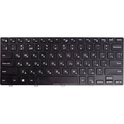 Клавіатура для ноутбука DELL Inspiron 14 3000, 3441, чорний, чорний фрейм, фото 2