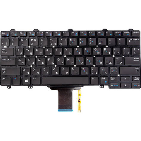 Клавіатура для ноутбука DELL Latitude E5270, E7270 чорний, підсвітка, фото 2