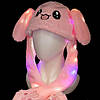Карнавальна шапка з підсвічуванням: рожевий зайчик з піднімаючими вухами, фото 4