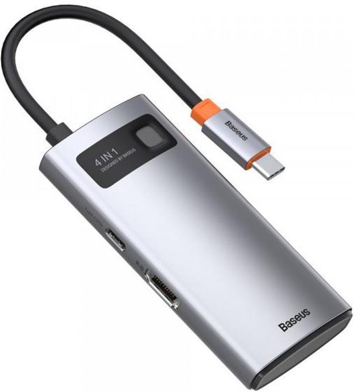 Концентратор USB-C Baseus Metal Gleam Series 4in1 Gray (CAHUB-CY0G) - фото 4 - id-p1672215565