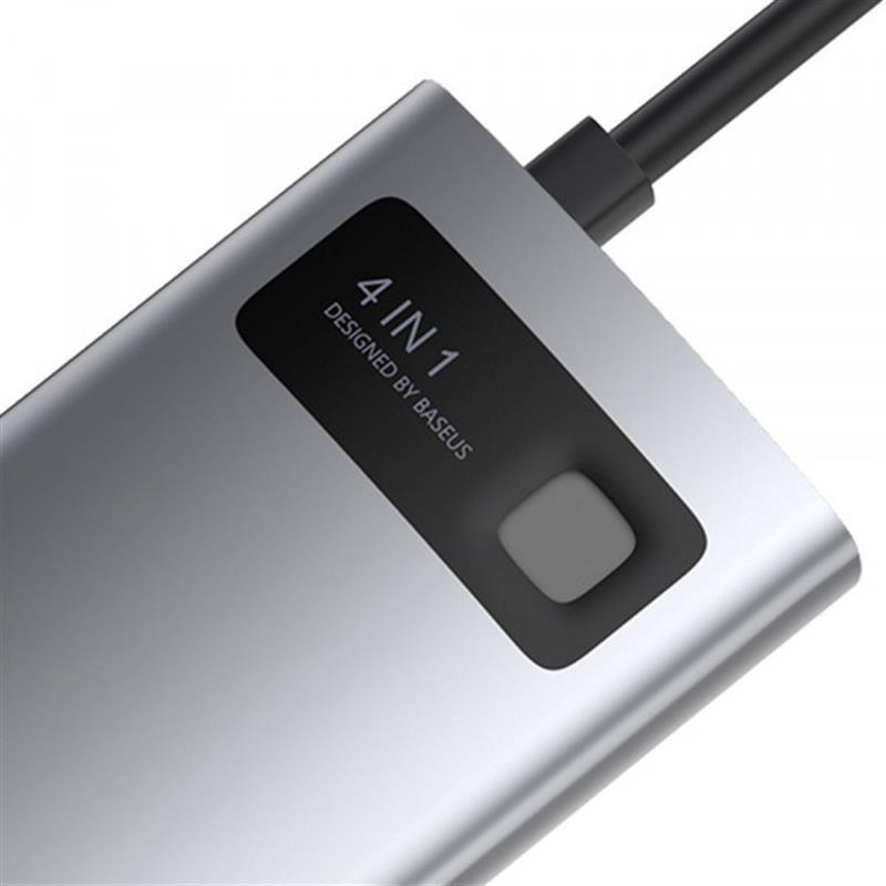 Концентратор USB-C Baseus Metal Gleam Series 4in1 Gray (CAHUB-CY0G) - фото 6 - id-p1672215565