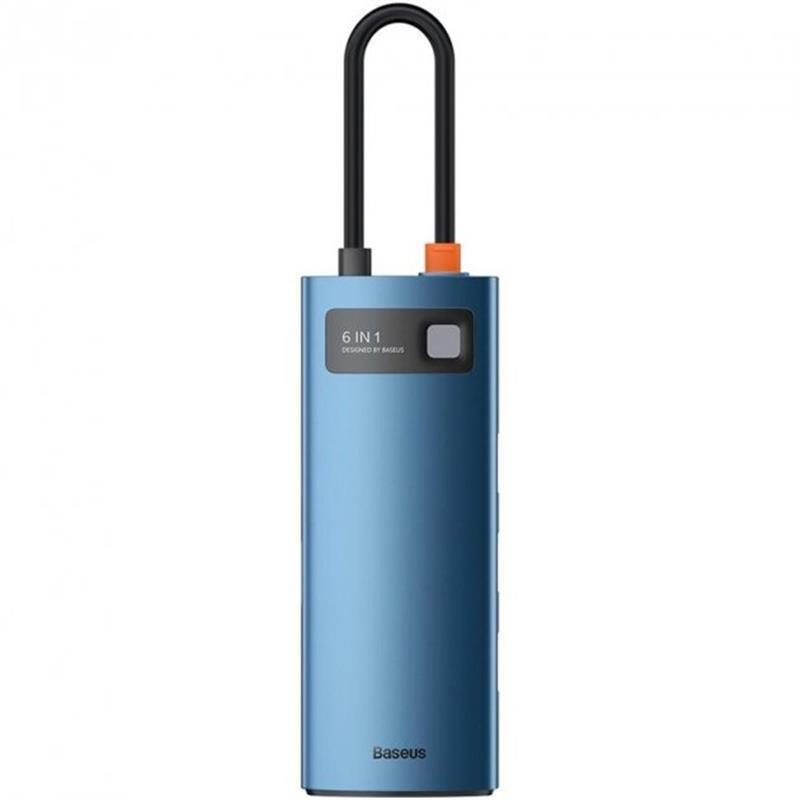 Концентратор USB-C Baseus Metal Gleam Series 6in1 Blue (WKWG000003) - фото 5 - id-p1672215566