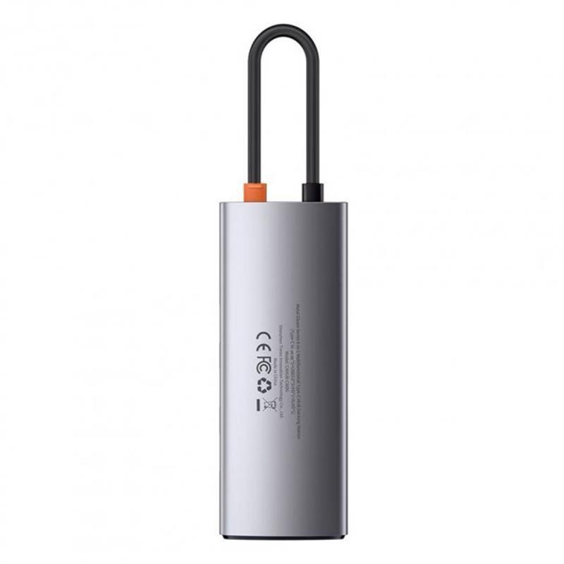 Концентратор USB-C Baseus Metal Gleam Series 6in1 Gray (CAHUB-CW0G) - фото 4 - id-p1672215567
