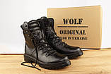 Шкіряні чорні берці "Bundes" демісезон для ДСНС, поліції, ЗСУ, агро підприємтв, лісівників та охорони. WOLF original, фото 3