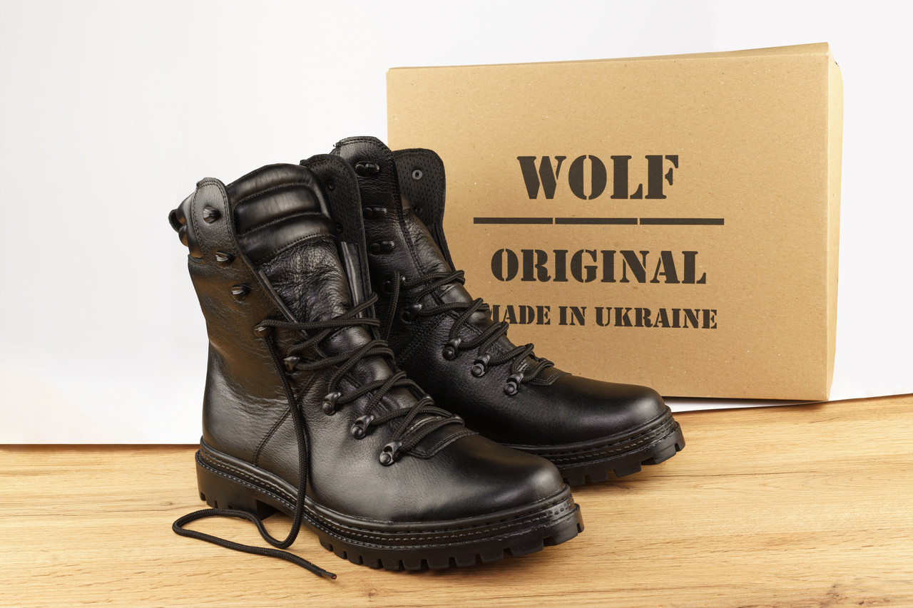 Кожаные влагостойкие берцы "Bundes" черные демисезон, военные ботинки из кожи, армейская обувь для ВСУ - фото 3 - id-p239812280