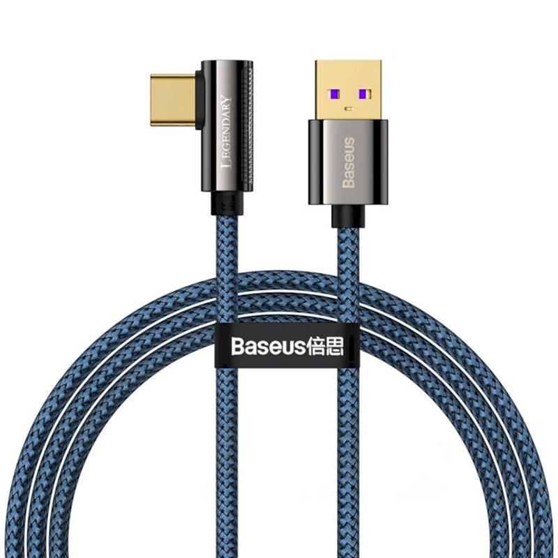 Кабель Baseus Legend Series Elbow USB-USB-C, 1м, Blue (CACS000403), фото 1