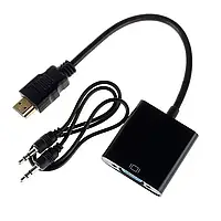 Конвертер Перехідник HDMI в VGA + Аудіо Адаптер Відео + Звук