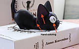 Нічник Чорний кіт RESTEQ 18х13х8см. Нічний світильник Чорний котик. Приліжковий світильник, фото 5