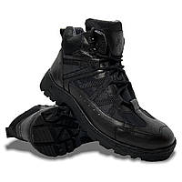 Тактические зимние ботинки Box&Co (Украина) кожаные с кордурой на мембране чёрные 22090