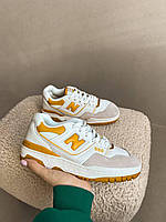 Кроссовки мужские New Balance 550 White Yellow белые с желтым демисезонные стильные Нью Беленс