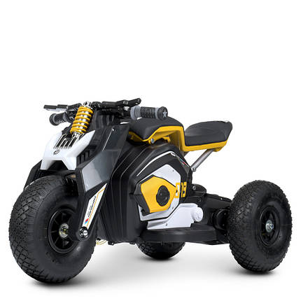 Дитячий електромобіль Мотоцикл Bambi M 4827AL-6 із звуковими світловими ефектами одномісний Жовтий, фото 1