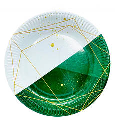 Одноразові тарілки "White&Green" (10 шт.), Ø - 21 см