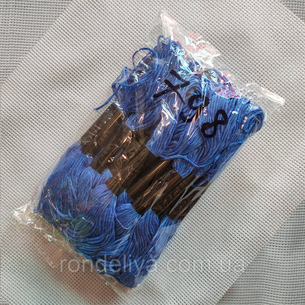 Бавовняні Нитки муліне синьо-фіолетовий яскравий