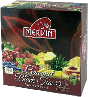 Чай черный цейлонский фруктовый Gourmet Mervin Чорный Ассорти гурман 60 пакетов Мервин