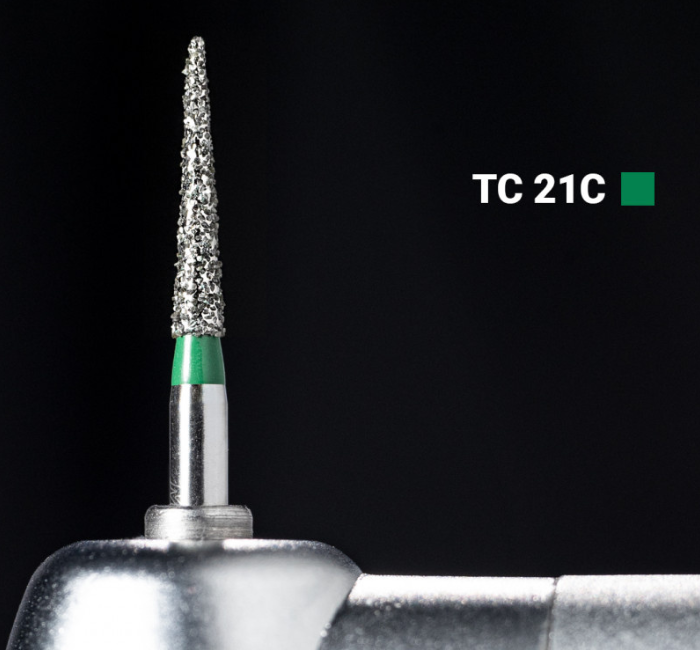 Діамантовий бір TC-21C. Конус-олівець (ISO 165/015), зелений, Mani.Оригінал., фото 1