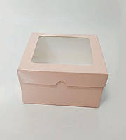 Коробка с окном "Пудра" для бенто-тортов, кексов, 160*160*90