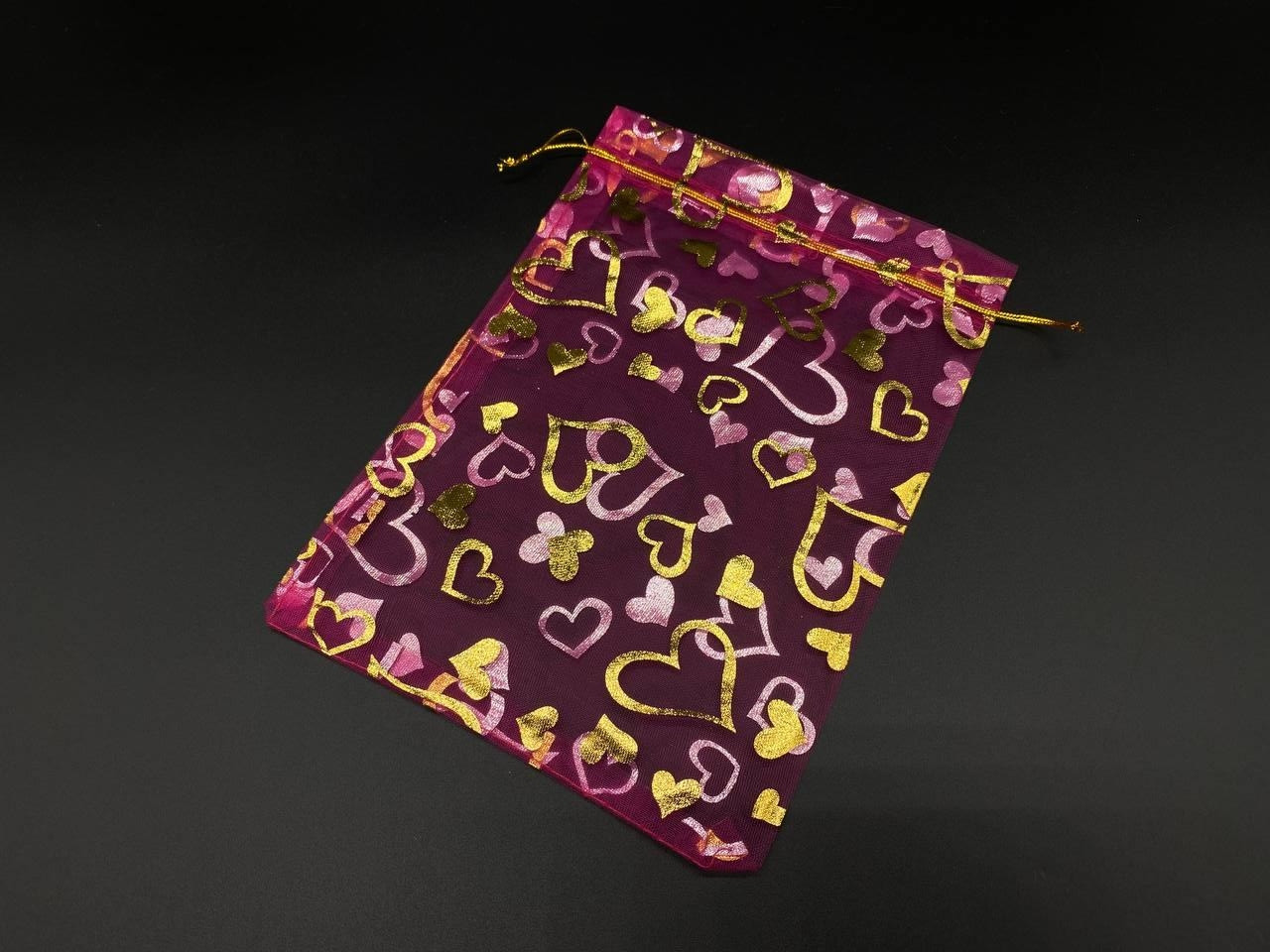 Подарункові маленькі мішечки з органзи для пакування Колір рожевий. 15х20см, фото 1