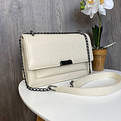 Жіноча міні сумочка клатч у стилі Гучі молочна, маленька сумка з ланцюжком Gucci