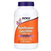 Лецитин з соняшнику, NOW Sunflower Lecithin 1,200 mg 200 жидких капсул