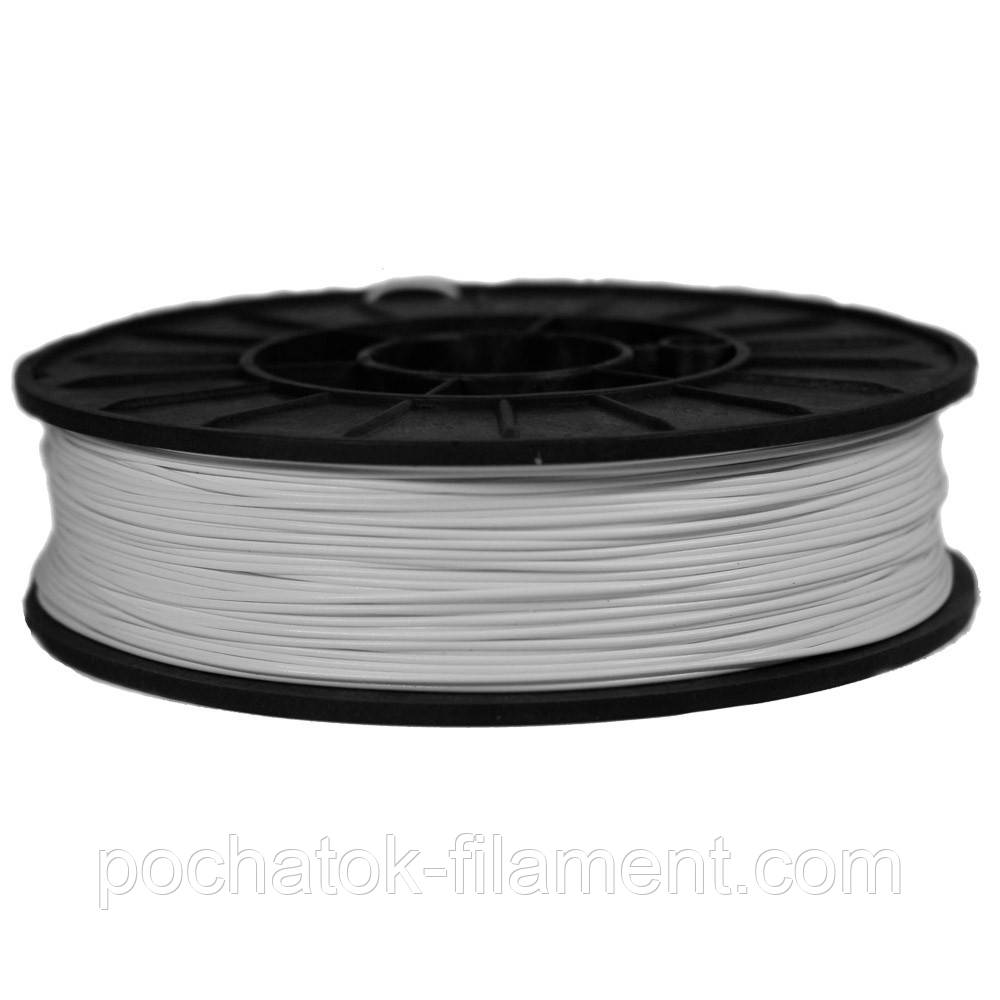PLA філамент нитка пластик для 3D принтеру Pochatok Filament 1,75 мм 0,75 кг Білий з шовковим ефектом, фото 1