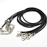 Ювелірний шкіряний шнурок ручної роботи "ZEROUP", регульований, застібка-лобстер. Шкіряний шнур., фото 2