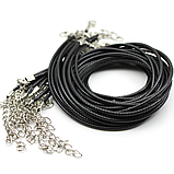 Ювелірний шкіряний шнурок ручної роботи "ZEROUP", регульований, застібка-лобстер. Шкіряний шнур., фото 3