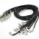 Ювелірний шкіряний шнурок ручної роботи "ZEROUP", регульований, застібка-лобстер. Шкіряний шнур., фото 4
