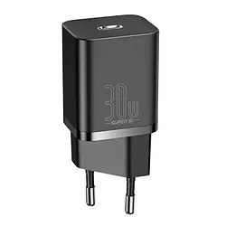 Адаптер живлення для телефона Baseus CCSUP-J01 Black (Super Si Quick Charger 1C 30W USB Type-C )