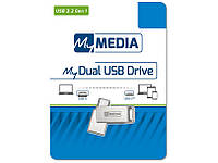 USB 3.2 / Type-C Flash Drive 16Gb MyMedia MyDual, Silver, металлический корпус (69268)