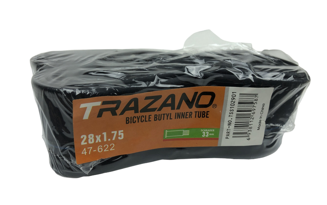 Камера велосипеднаTrazano 28х1,75 (бутілова) 33мм