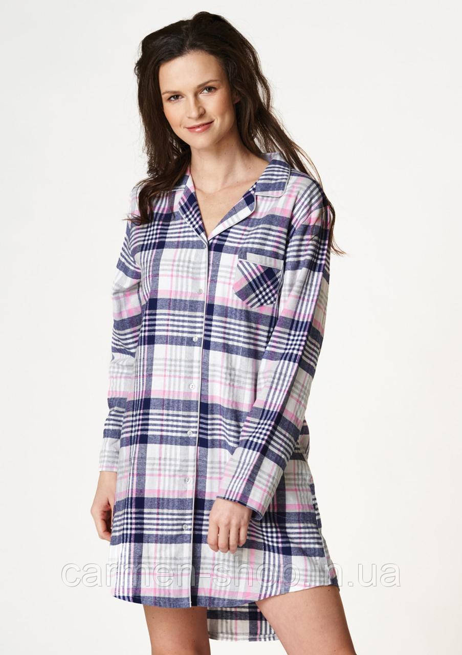 Фланелева жіноча нічна сорочка KEY LND-445, фото 1