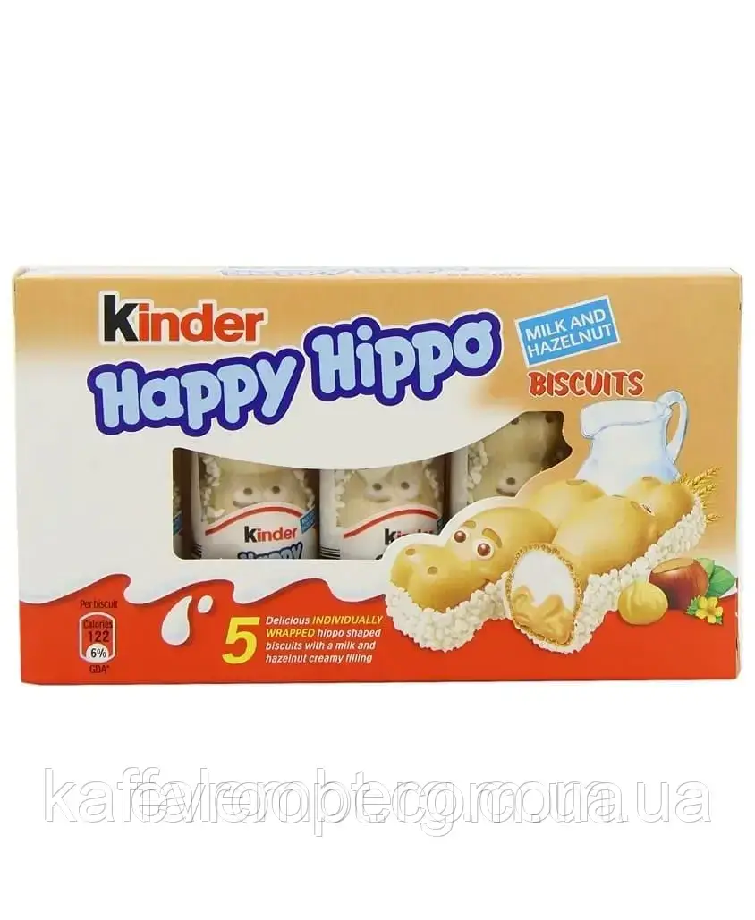 Печиво Kinder Happy Hippo Hazelnut 104 г, фото 1