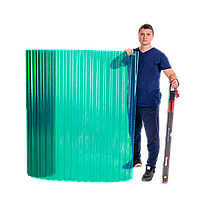 Пластиковый прозрачный шифер в рулонах армированный ИталПласт (зелёный) 1.5 м