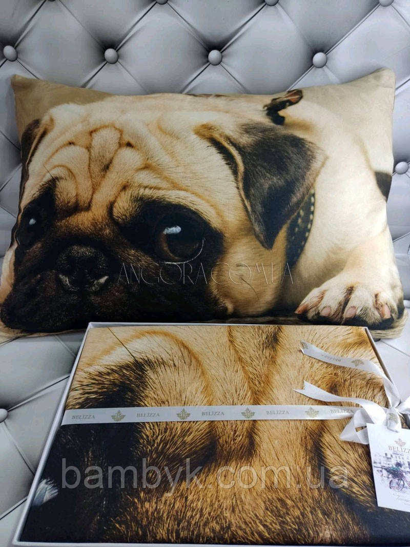 Постільна Білизна Belizza Ранфорс Dijetal 3D Преміум Полуторна Туреччина Мопс