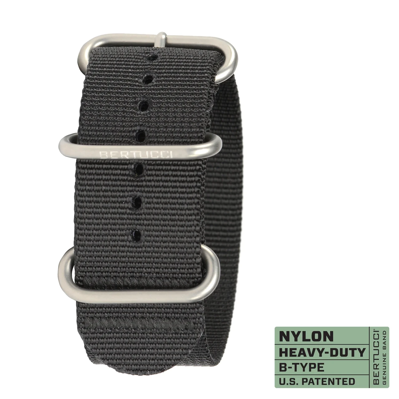 Ремінець нейлоновий bertucci #114 - Black w/ matte hardware, 1" - 26 mm size for A-4, A-5 & E-1 Cases, фото 1
