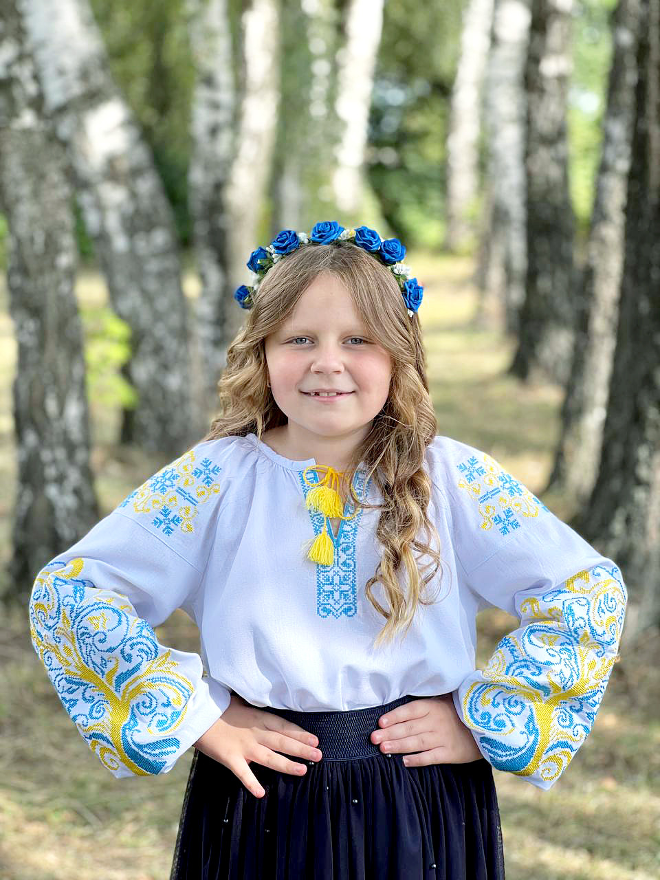 Вишита блузка для дівчинки Ольга біла