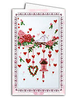 Свадебная мишура Набор открытка-конверт для вышивки микробисером Абрис Арт AOM-016
