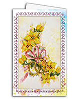 Свадебные цветы Набор открытка-конверт для вышивки микробисером Абрис Арт AOM-015