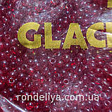 Бісер калібрований дрібний темно-червоний прозорий, фото 2