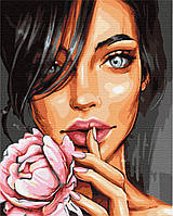 Картина по номерам Портрет Розы девушка цветок 40*50 картины по номерам на холсте BS40587 BrushMe