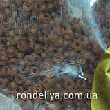 Бісер калібрований дрібний світло-коричньовий матовий, фото 2